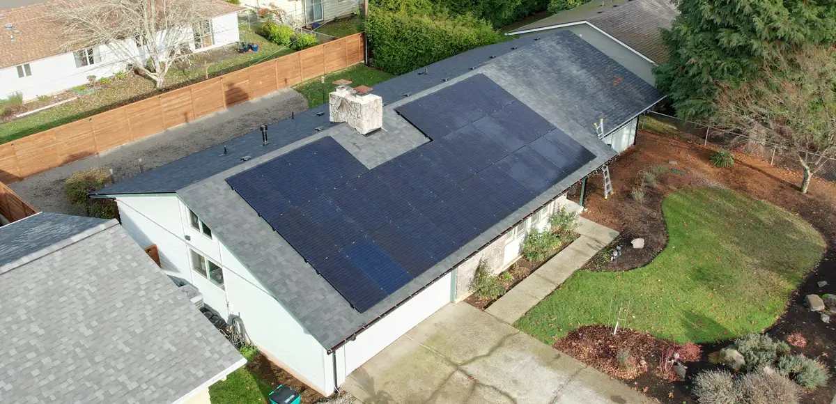 roof with solar panels